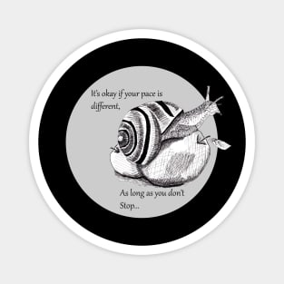 Snail Enjoying Fruits of Success -Ink Drawing Edition 1 Magnet